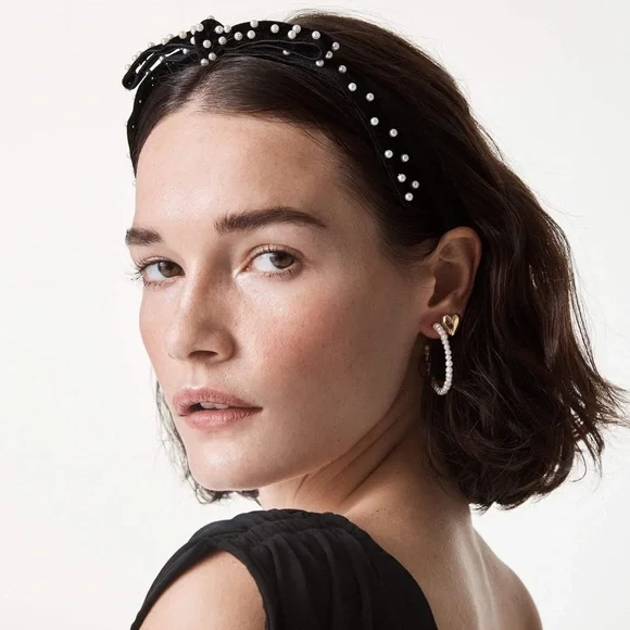 Lele Sadoughi Bardot Satin Ribbon Headband Lele Sadoughi Bardot Ribbon Slim Headband in Jet | REVOLVE main image 3